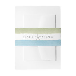 Bandeau De Faire-part Rustique aquarelle rayures nautique mariage plage 