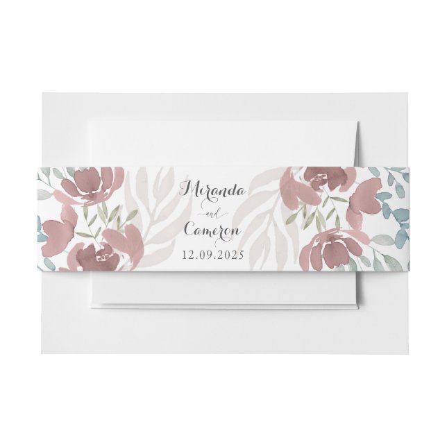Bandeau De Faire-part Rustique Automne Floral aquarelle (Devant Example)