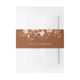 Bandeau De Faire-part Rustique Bourgogne Terracotta Mariage Floral