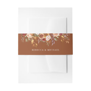 Bandeau De Faire-part Rustique Bourgogne Terracotta Mariage Floral