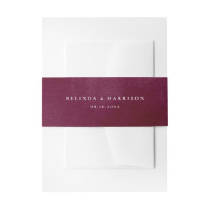 Bandeau De Faire-part Rustique Charme Bourgogne et Merlot Mariage