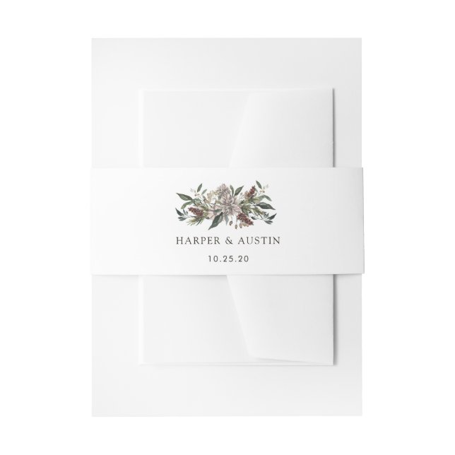Bandeau De Faire-part Rustique Floral Automne Mariage d'hiver (Devant example)