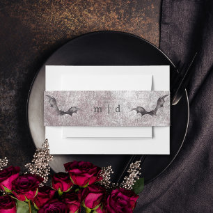 Bandeau De Faire-part Rustique gothique Noir & Bourgogne Mariage d'Hallo