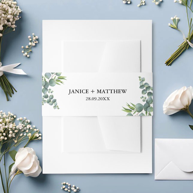 Bandeau De Faire-part Sage Eucalyptus Woodland Mariage (Créateur téléchargé)