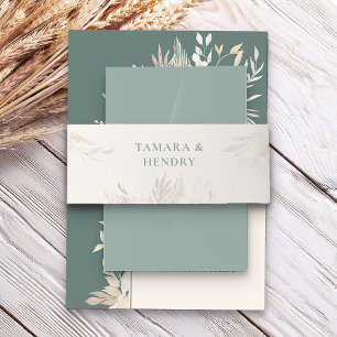 Bandeau De Faire-part Sage Green Almond Mariage Foliage délicieux