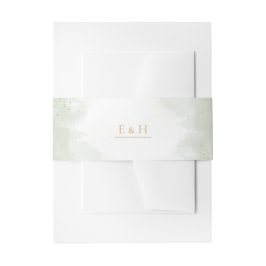 Bandeau De Faire-part Sage green gold watercolour elegant wedding 