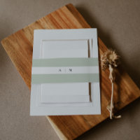 Sage Green Monogramme Invitation Bande de ventre