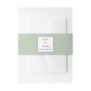 Bandeau De Faire-part Sage Green Simple Élégant Mariage moderne