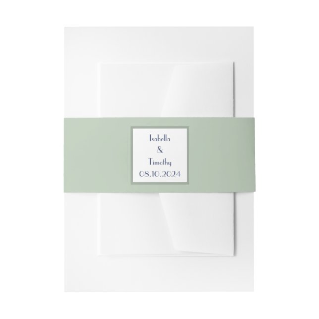 Bandeau De Faire-part Sage Green Simple Élégant Mariage moderne (Devant example)