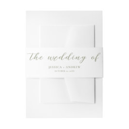 Bandeau De Faire-part Sage minimaliste vert & blanc Mariage simple