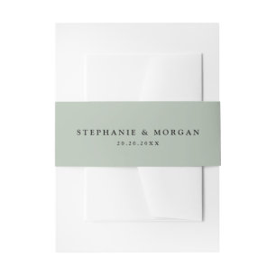 Bandeau De Faire-part Sage vert simple rustique Boho Mariage