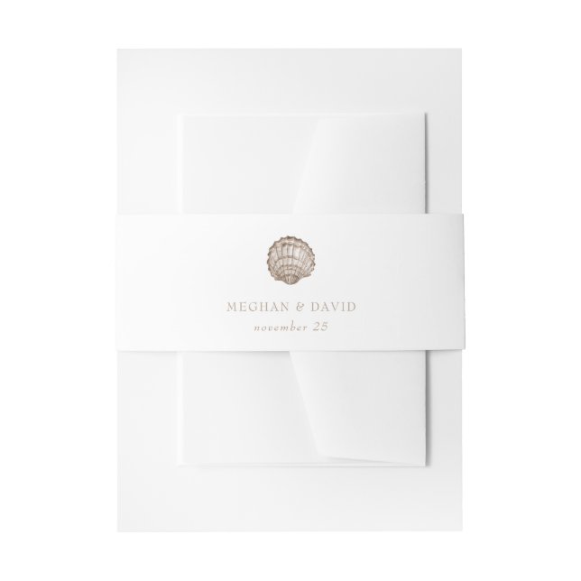 Bandeau De Faire-part Sandy Seashells Marine Ocean Beach Mariage (Devant example)