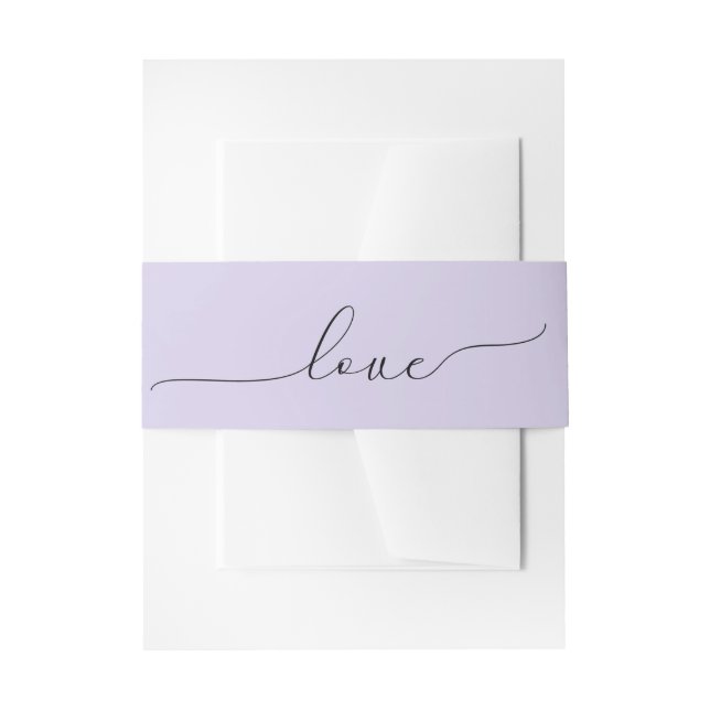 Bandeau De Faire-part Script d'amour mariage sur Lavender (Devant example)