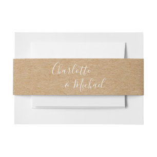 Bandeau De Faire-part Script de signature rustique Kraft