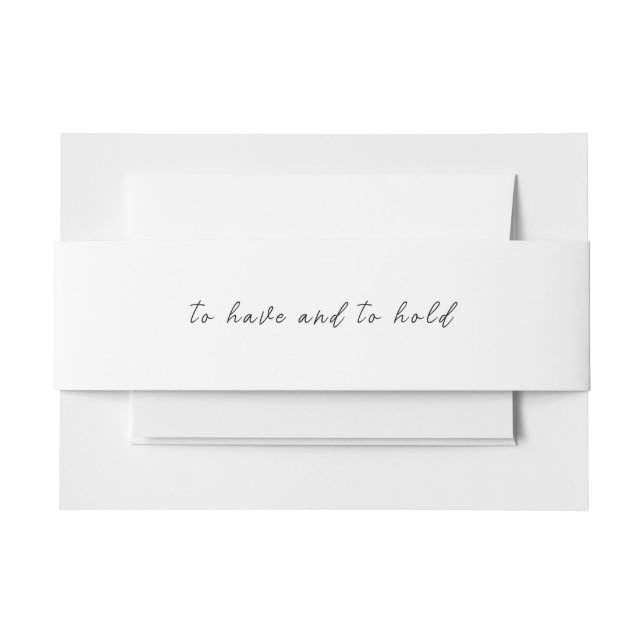 Bandeau De Faire-part Script minimal noir blanc "pour avoir et tenir" (Devant Example)