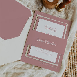 Bandeau De Faire-part Script minimaliste moderne | Dusty Rose Mariage