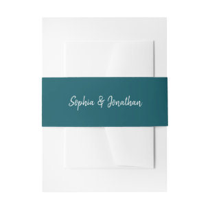Bandeau De Faire-part Script minimaliste moderne Mariage Turquoise pro