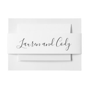 Bandeau De Faire-part Script moderne blanc et noir