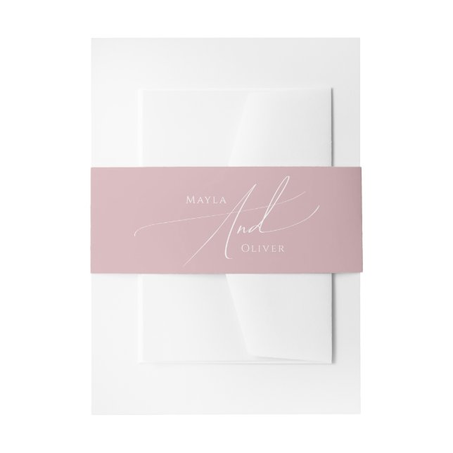 Bandeau De Faire-part Script Whimsical | Dusty Rose (Devant example)