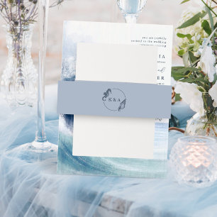 Bandeau De Faire-part Sea Shell Seahorse Nautique Monogram Beach Mariage