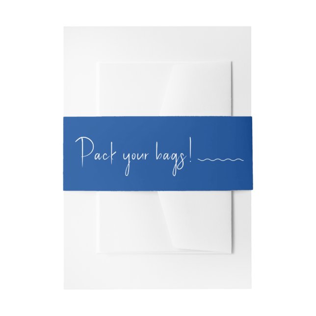 Bandeau De Faire-part SIENNA Modern Blue Destination Belly Band (Devant example)