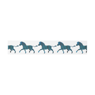 Bandeau De Faire-part Silhouette noire et bleue Zebra