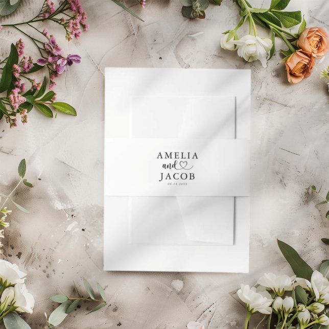 Bandeau De Faire-part Simple Black & White Wedding (Créateur téléchargé)