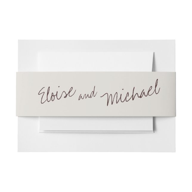 Bandeau De Faire-part Simple Classic Couple Names Mariage Accent Wrap (Devant Example)
