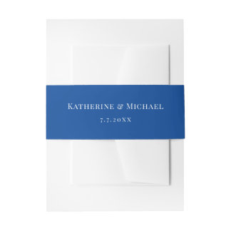 Bandeau De Faire-part Simple classique élégant Mariage bleu marine