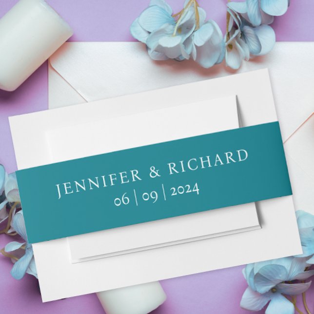 Bandeau De Faire-part Simple Classique Turquoise Turquoise Blanc Typo (Créateur téléchargé)