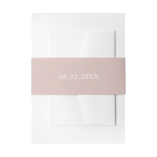 Bandeau De Faire-part Simple date rose invitation bande ventre
