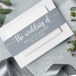 Bandeau De Faire-part Simple Dusty Blue Mariage de l'invitation