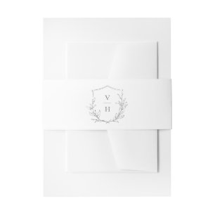 Bandeau De Faire-part Simple élégance botanique crête mariage monogramme