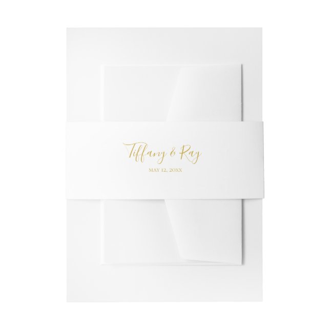 Bandeau De Faire-part Simple Elegant Gold Faire-part de mariage Belly Ba (Devant example)