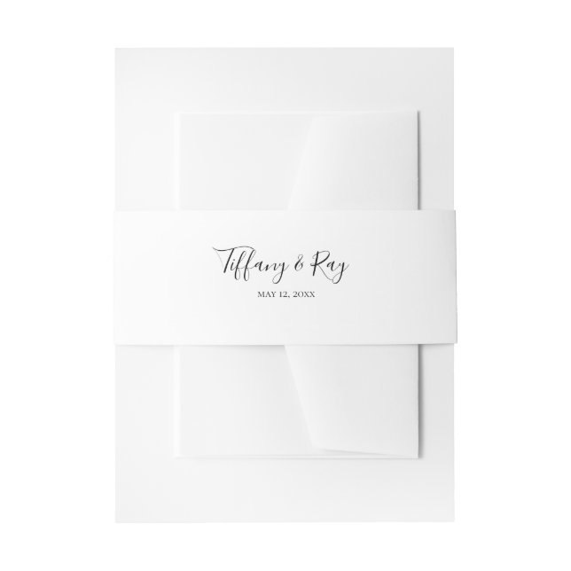 Bandeau De Faire-part Simple Elégant Mariage Invitation Bande de ventre (Devant example)
