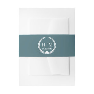 Bandeau De Faire-part Simple Élégant Monogramme Initiales Mariée et Mari