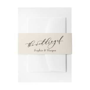 Bandeau De Faire-part Simple Elegant Script Cream Le Mariage De