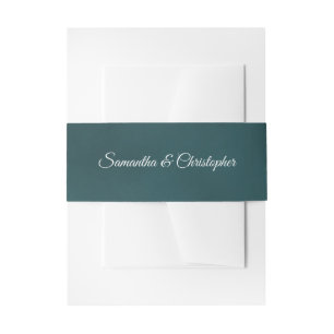 Bandeau De Faire-part Simple Élégant Turquoise Aqua Sombre Mariage