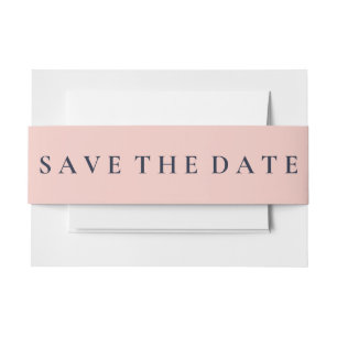BANDEAU DE FAIRE-PART SIMPLE ENREGISTRER LA DATE OXFORD BLEU ET BÉBÉ ROS