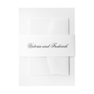 Bandeau De Faire-part Simple Mariage Élégant Noir et Blanc