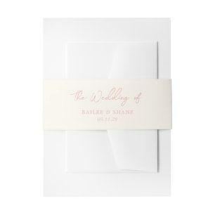 Bandeau De Faire-part Simple Mariage Moderne au Pêche