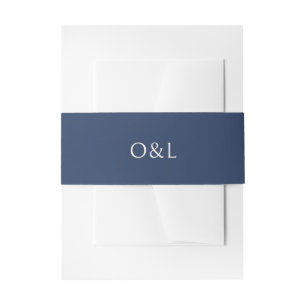 Bandeau De Faire-part Simple mariage moderne Navy et crème