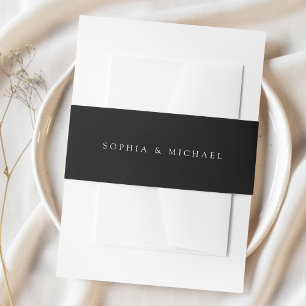Bandeau De Faire-part Simple Mariage Noir