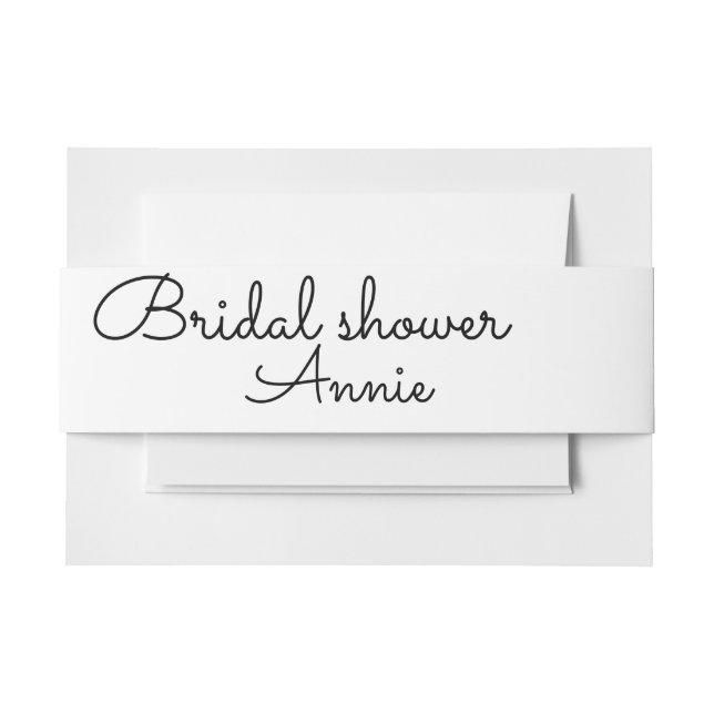 Bandeau De Faire-part simple minimum ajouter votre nom texte douche nupt (Devant Example)