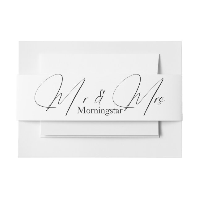 Bandeau De Faire-part Simple moderne noir & blanc (Devant Example)