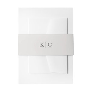 Bandeau De Faire-part Simple Monogramme de mariage gris clair