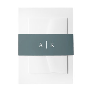 Bandeau De Faire-part Simple Monogramme Emerald Green Invitation
