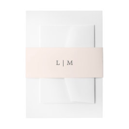 Bandeau De Faire-part Simple Monogramme Rose Pâle Élégant Mariage