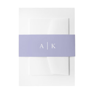 Bandeau De Faire-part Simple monogramme violet invitation bande ventre