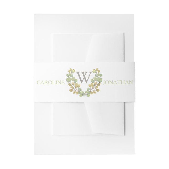 Bandeau De Faire-part Simplicité Feuille verte Invitation Bandes du vent (Devant example)